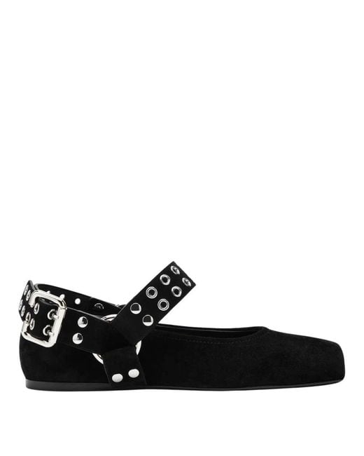 Alaïa Black Suede Ballet Flats 'Biker'