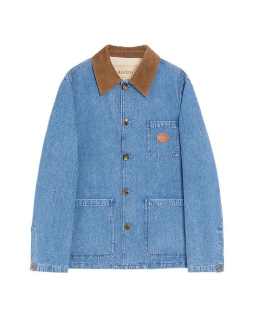 Valentino Blue Denim Jackets for men