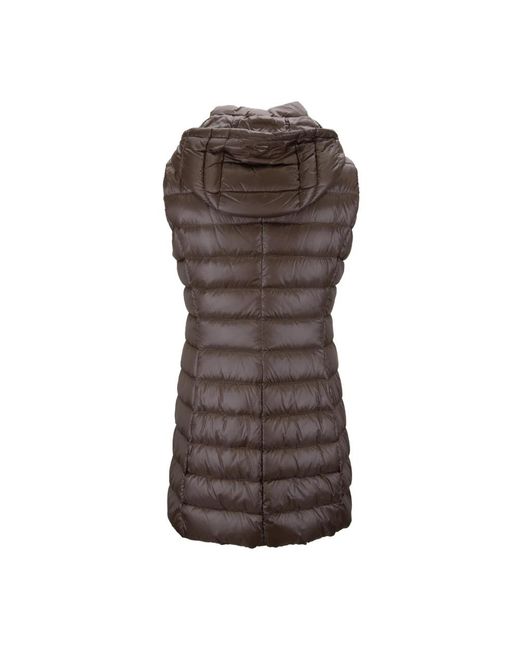 Herno Jassen ,Bruin ,Hooded Down Vest Zipper in het Brown