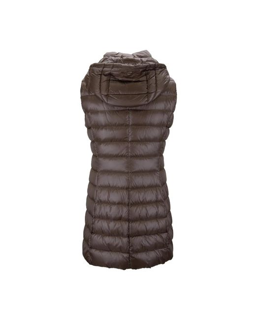 Herno Jassen ,Bruin ,Hooded Down Vest Zipper in het Brown