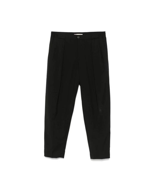 BRIGLIA Black Wide Trousers for men