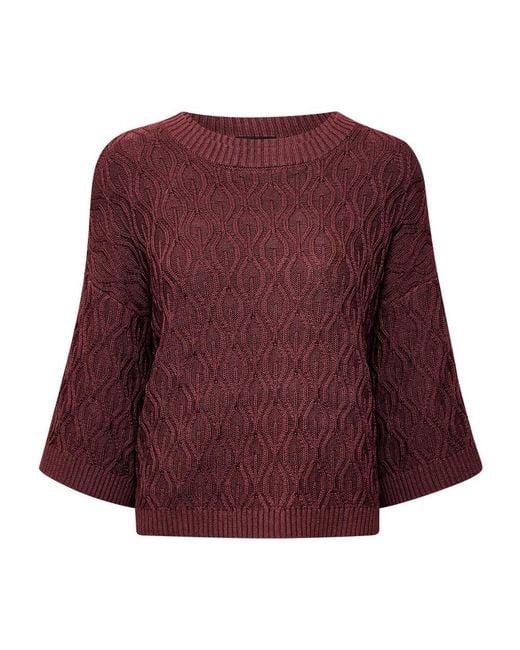 Soaked In Luxury Red Round-Neck Knitwear
