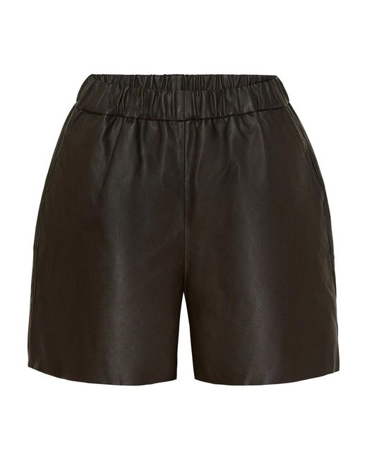 Notyz Black Leder shorts skind dunkel schokoladenbraun