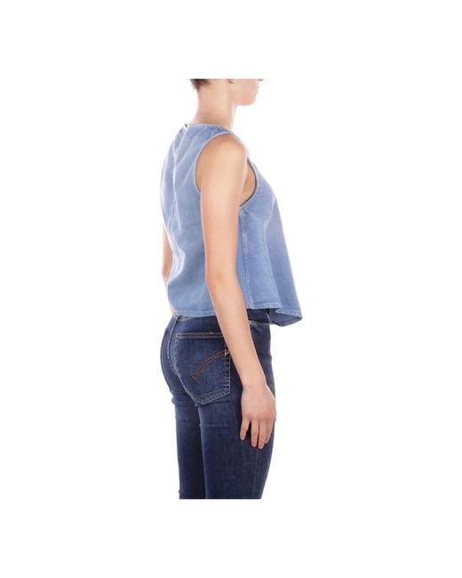 Dondup Blue Sleeveless Tops