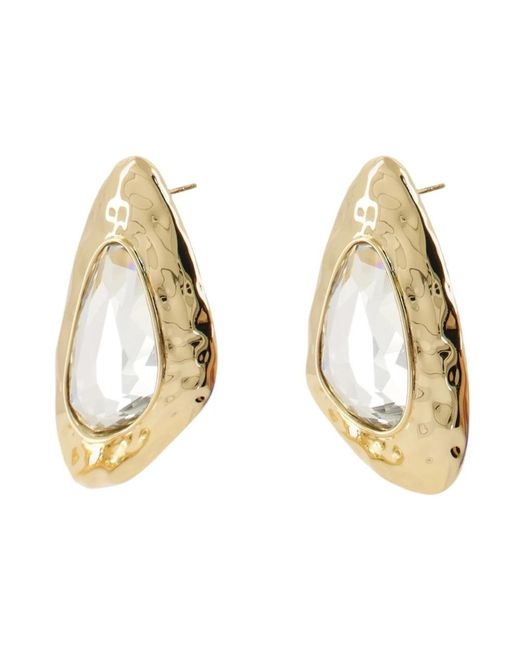 Self-Portrait Metallic Hammered Earrings