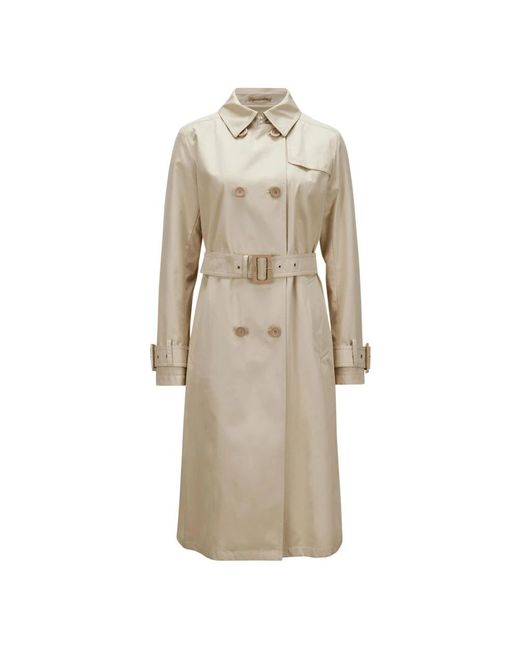 Herno Jassen ,Bruin ,Katoen Monogram Trenchcoat in het Natural
