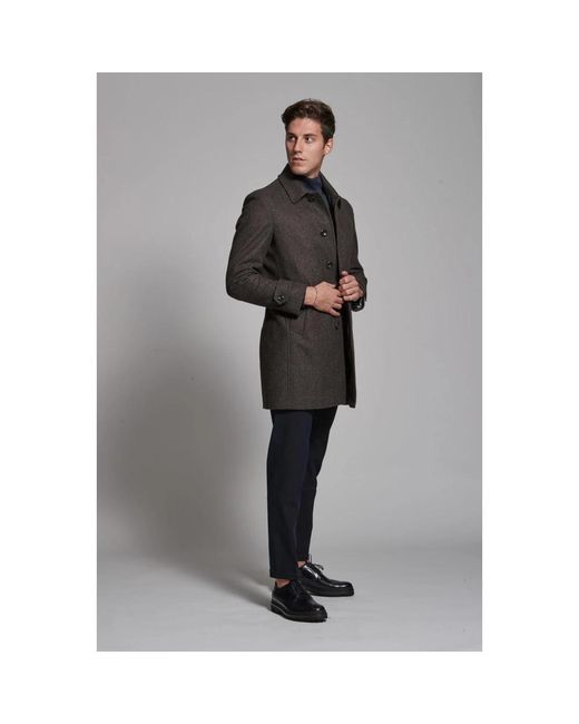 Luigi Bianchi Black Single-Breasted Coats for men