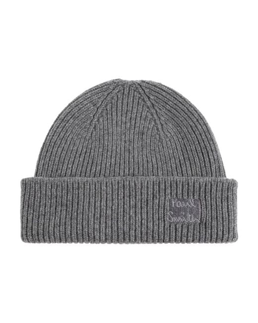 Paul Smith Mütze Mit Gesticktem Logo in Gray für Herren