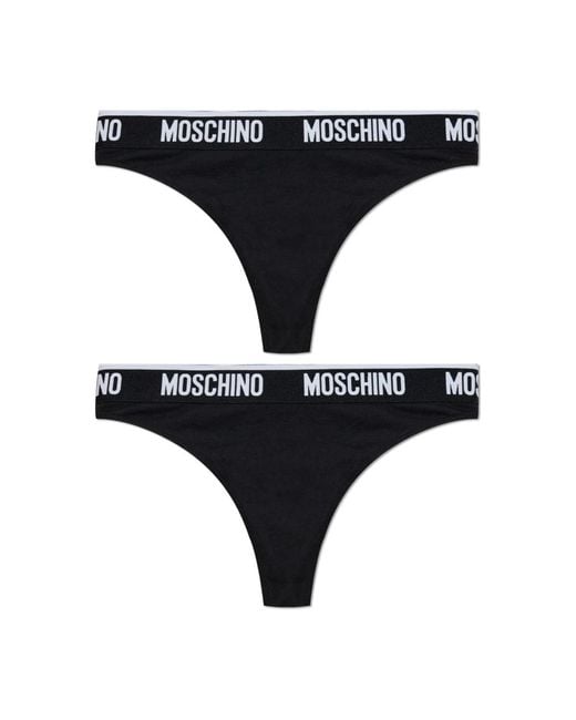 Bottoms Moschino de color Black