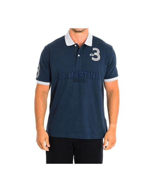 La Martina Blue Polo Shirts for men