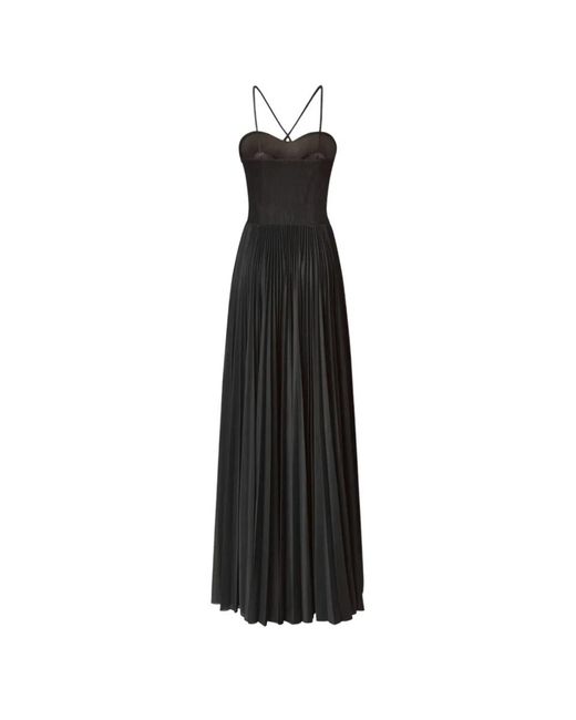 Pinko Kleedjes ,Zwart ,Elegante Mouwloze Lange Jurk in het Black