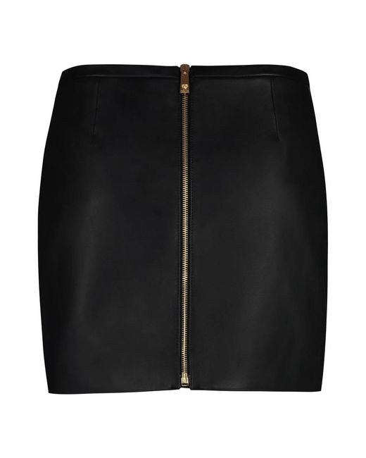 Versace Leren Mini Rok in het Black