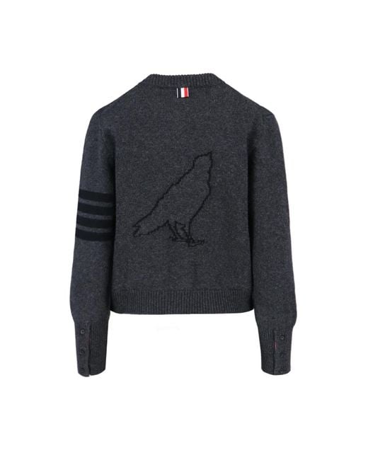 Thom Browne Black Grauer cardigan pullover wolle