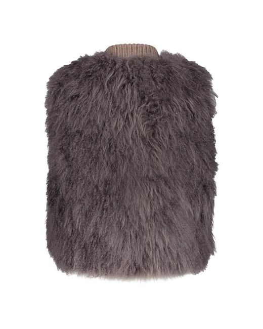 Fabiana Filippi Brown Shearling Gilet