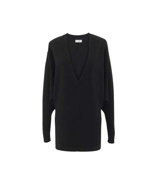 Saint Laurent Black V-Neck Knitwear
