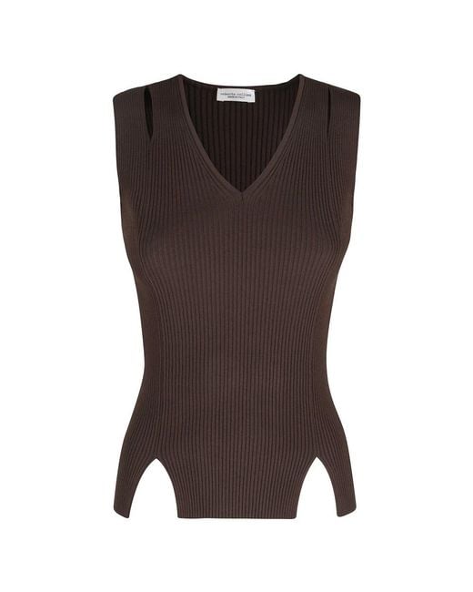 Roberto Collina Brown Sleeveless Tops
