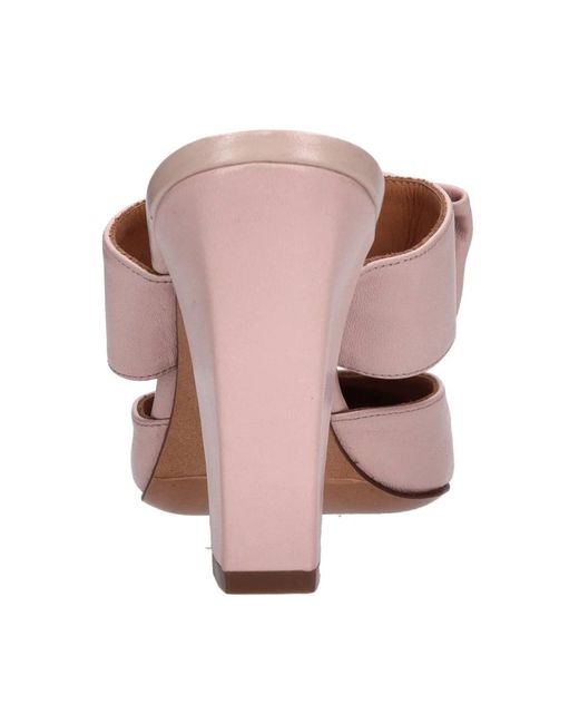 Chie Mihara Pink Heeled Mules