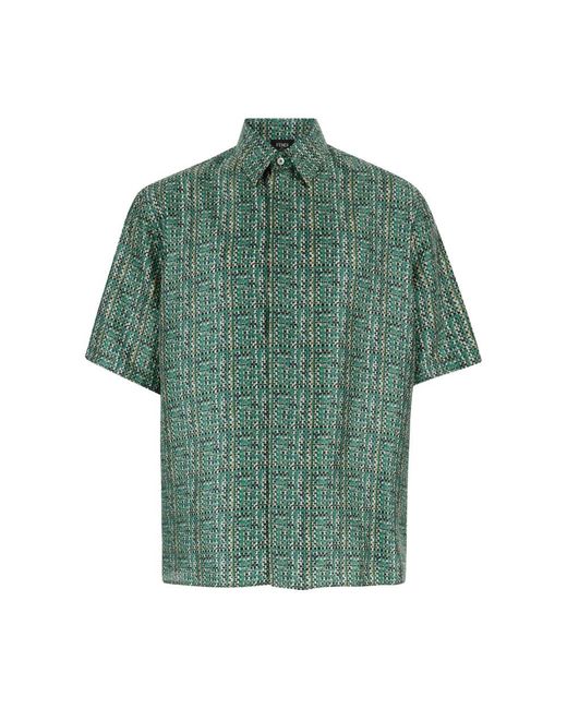 Fendi Green Short Sleeve Shirts for men