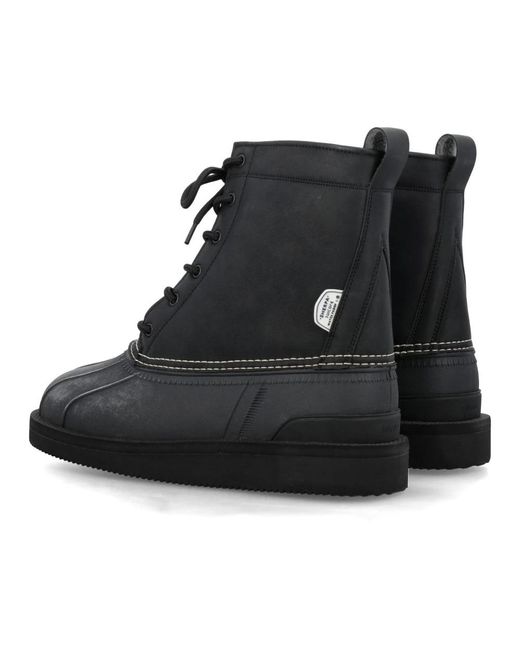 Suicoke Black Lace-Up Boots