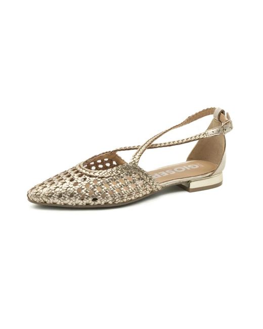 Gioseppo Schoenen ,Geel ,Leer Leskovic Platinum Schoenen Voor in het Metallic