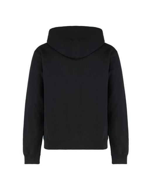 Jil Sander Black Relaxed Fit Hooded Sweatshirt With Logo Print for men
