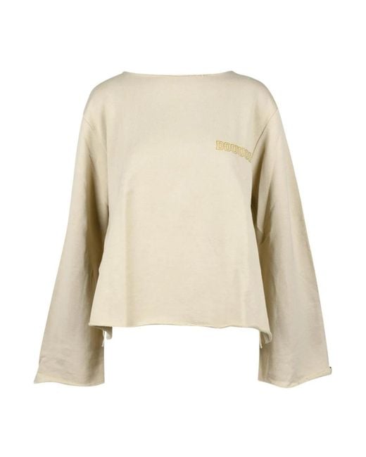 Douuod Woman Natural Round-Neck Knitwear