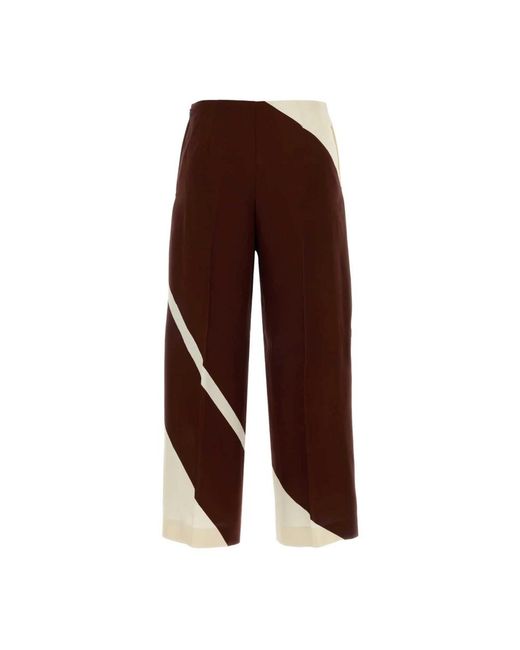 Alberta Ferretti Brown Wide Trousers