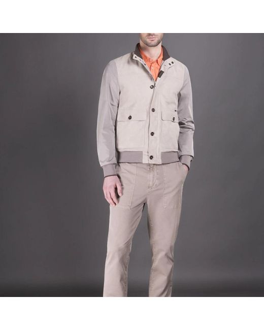 Moorer Wildlederjacke mit winddichtem strickdetail,jackets in Gray für Herren