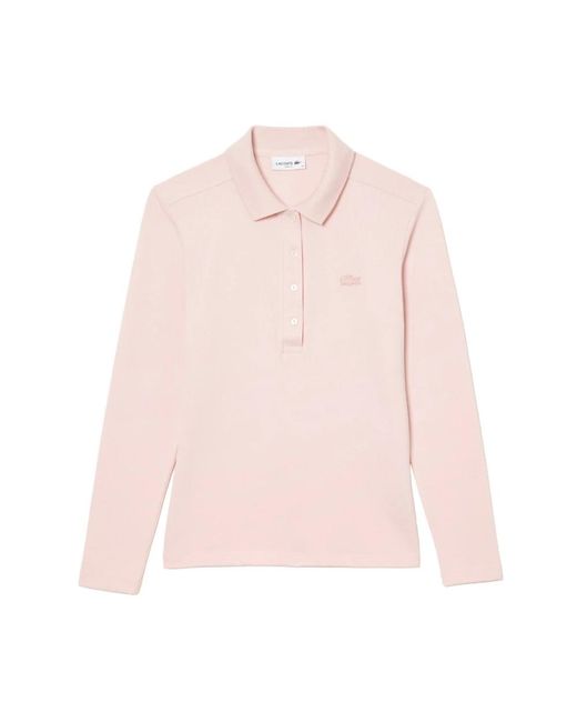 Lacoste Tops ,Roze ,Katoen L.12.D Polo Met Lange Mouwen in het Pink
