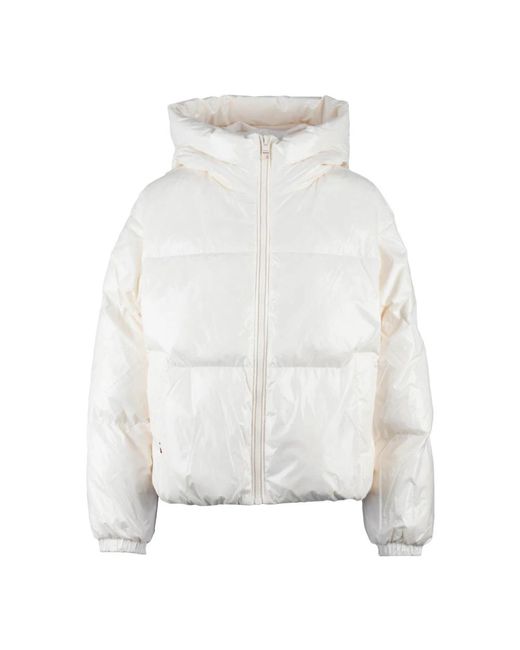 Tommy Hilfiger Jassen ,Wit ,Korte Donsjas Met Rits in het White