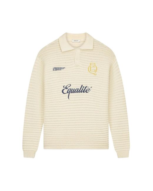 Equalite Heritage Rib Knit Polo in het White voor heren