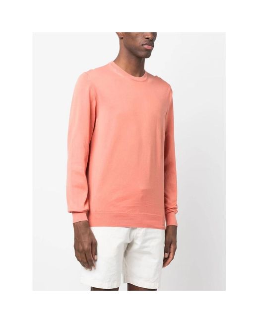 Boglioli Baumwollstrickpullover in Pink für Herren