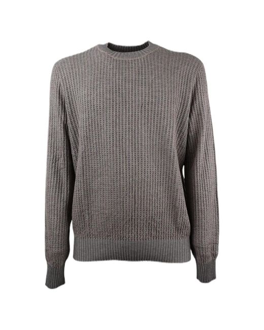 Brioni Gray Round-Neck Knitwear for men