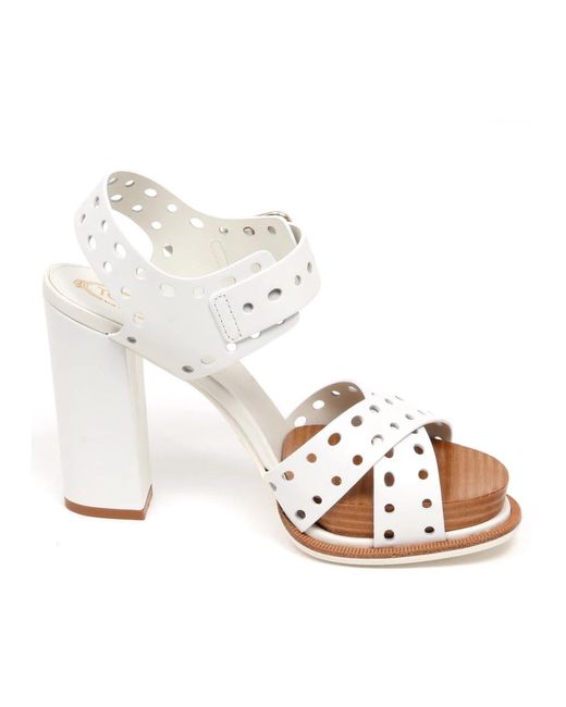 Tod's White High Heel Sandals