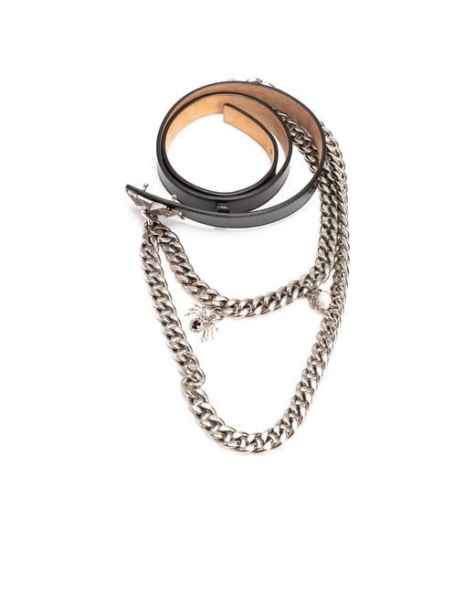 McQueen Metallic Ledergürtel