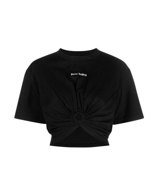 Palm Angels Black T-Shirts