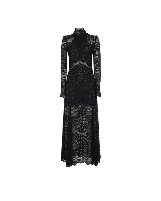 Rabanne Kleedjes ,Zwart ,Lange Jurk Van Kant Met Cut-Out Details in het Black