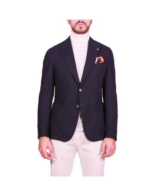 Bharnaba Jassen ,Blauw ,Leer Gks-101.Blu Jacket in het Blue voor heren