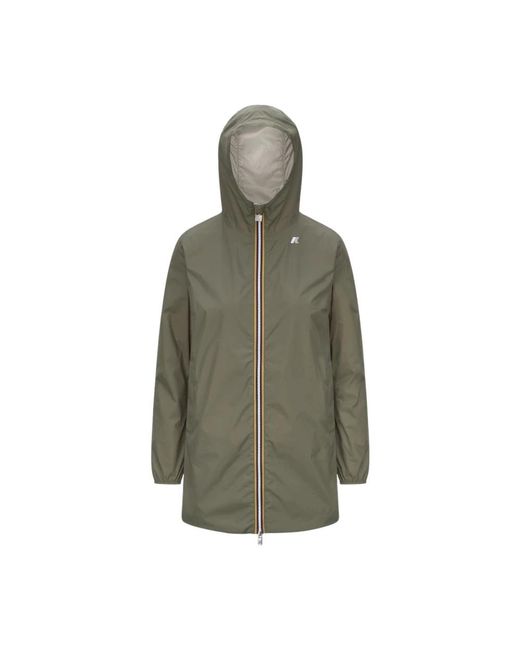 K-Way Jassen ,Groen ,Nylon Sophie Plus. 2 Double Lichtgewicht Jas in het Green