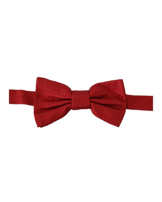 Dolce & Gabbana Red 100% Silk Slim Adjustable Neck Papillon Tie for men