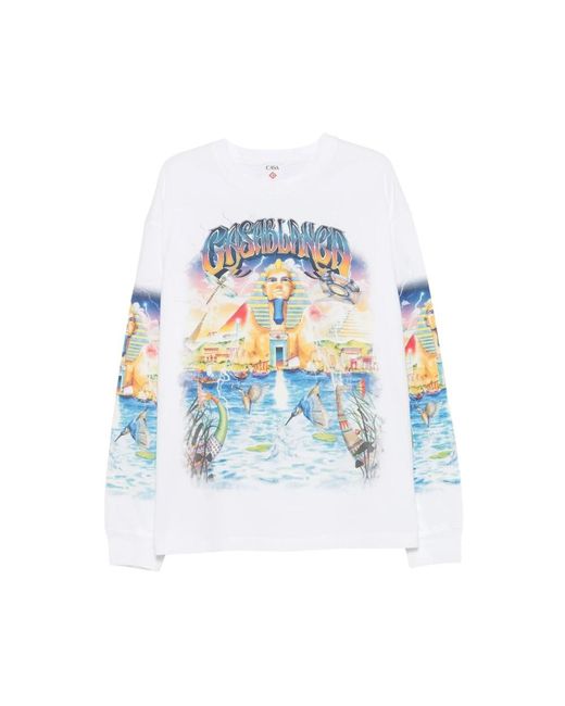 Casablanca Blue Long Sleeve T-Shirts for men