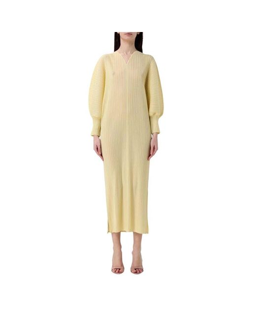 MEIMEIJ Yellow Elegantes Limonengrünes Statement-Kleid