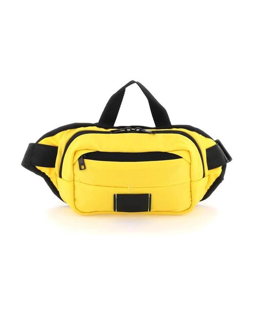 Beltpack in nylon con logo in pelle di MSGM in Yellow da Uomo