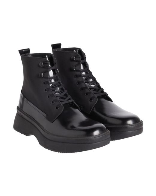 Calvin Klein Black Lace-Up Boots for men