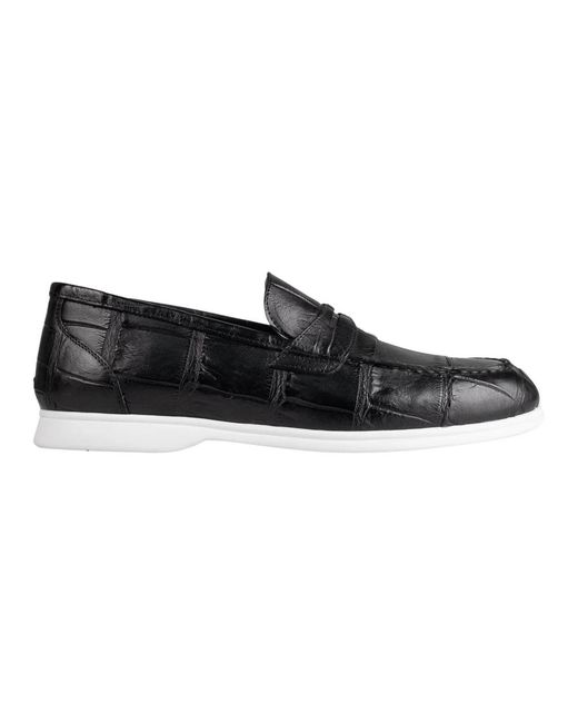 Kiton Krokodilleder-Loafer in Black für Herren