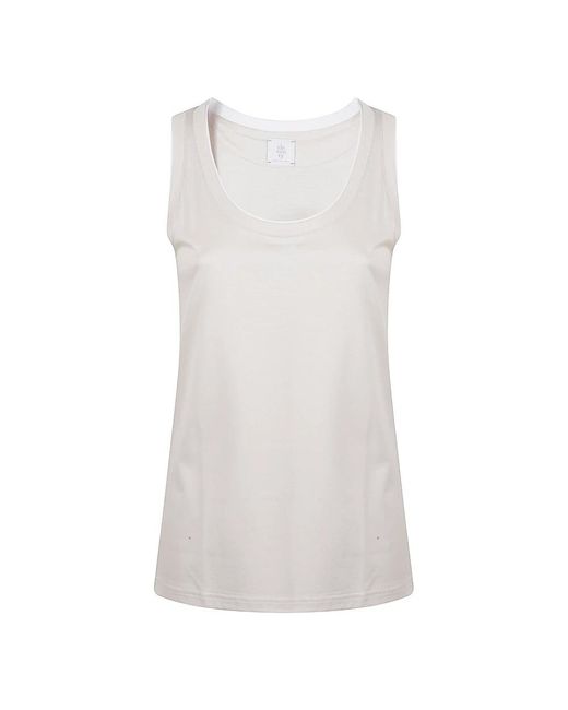 Eleventy White Sleeveless Tops