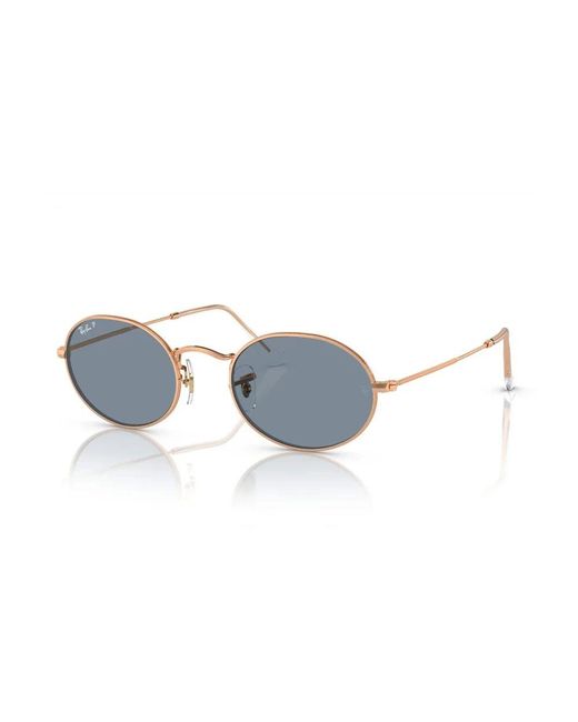 Ray-Ban Blue Vintage Ovale Polarisierte Sonnenbrille Blau
