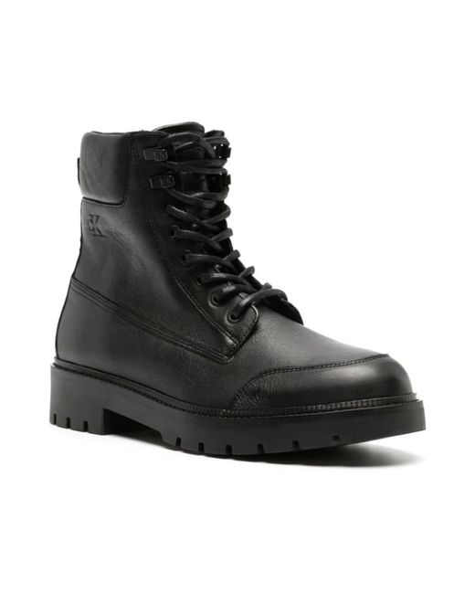Calvin Klein Black Lace-Up Boots for men