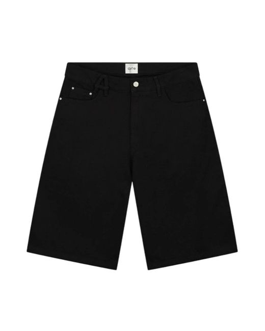 Arte' Bermuda-Shorts Aus Baumwolle Mit Gürteldetail in Black für Herren