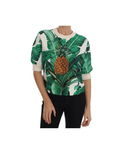 Dolce & Gabbana Green Round-Neck Knitwear